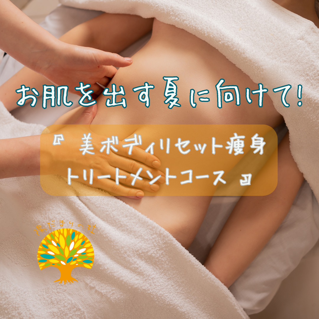 お肌を出す夏に向けて!『 美ボディリセット痩身トリートメントコース 』で、「痩せ体質」を目指しませんか(^_-)-☆
