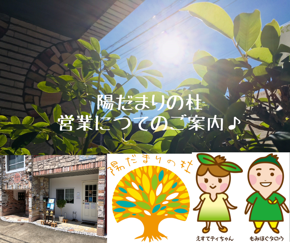 陽だまりの杜　営業に関するご案内♪